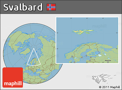 Physical Location Map of Svalbard, savanna style outside