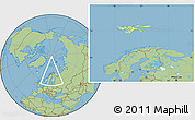 Physical Location Map of Svalbard, savanna style outside