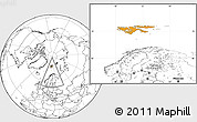 Political Location Map of Svalbard, blank outside