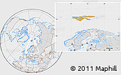 Political Location Map of Svalbard, lighten, desaturated