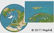 Political Location Map of Svalbard, satellite outside
