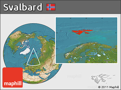 Satellite Location Map of Svalbard
