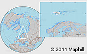 Satellite Location Map of Svalbard, gray outside