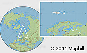 Satellite Location Map of Svalbard, savanna style outside