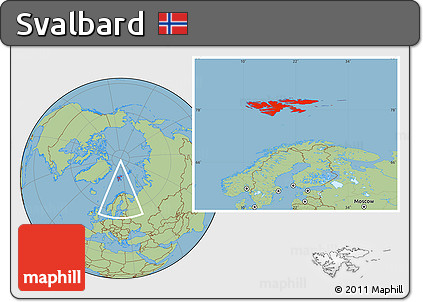 Savanna Style Location Map of Svalbard