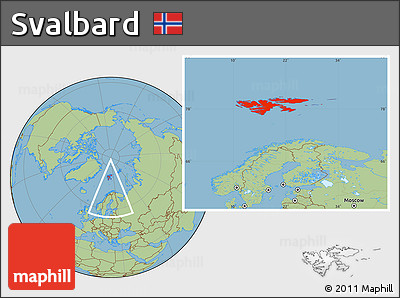 Savanna Style Location Map of Svalbard