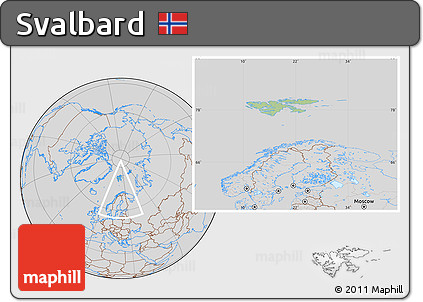Savanna Style Location Map of Svalbard, lighten, desaturated