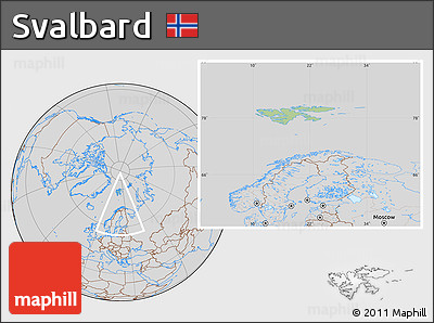 Savanna Style Location Map of Svalbard, lighten, desaturated