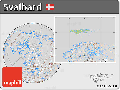 Savanna Style Location Map of Svalbard, lighten, desaturated