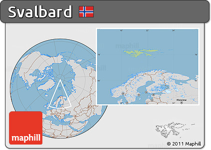 Savanna Style Location Map of Svalbard, lighten, desaturated, land only
