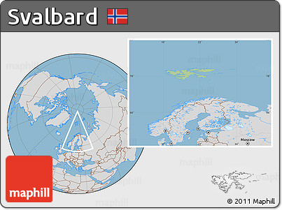 Savanna Style Location Map of Svalbard, lighten, desaturated, land only