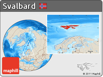 Shaded Relief Location Map of Svalbard