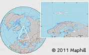 Shaded Relief Location Map of Svalbard, gray outside