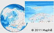 Shaded Relief Location Map of Svalbard, lighten, desaturated, land only