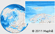 Shaded Relief Location Map of Svalbard, lighten, semi-desaturated, land only