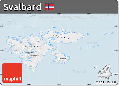Classic Style Map of Svalbard, single color outside