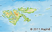 Physical Map of Svalbard, darken, desaturated, land only