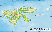Physical Map of Svalbard, darken, land only
