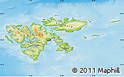 Physical Map of Svalbard, desaturated, land only