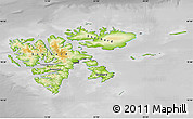 Physical Map of Svalbard, desaturated