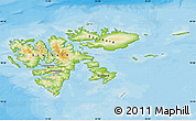 Physical Map of Svalbard, political outside