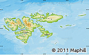 Physical Map of Svalbard, political shades outside