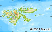 Physical Map of Svalbard, single color outside, bathymetry sea