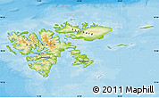 Physical Map of Svalbard, single color outside, bathymetry sea, shaded relief sea