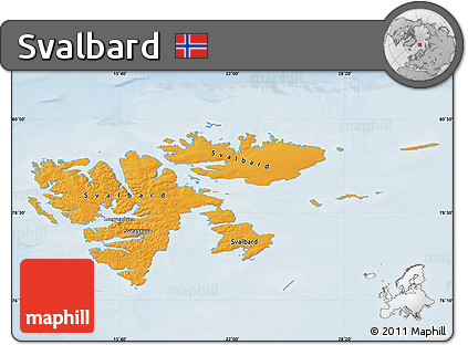 Political Map of Svalbard, lighten
