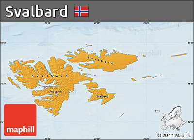 Political Map of Svalbard, lighten