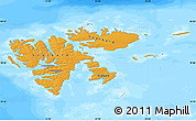 Political Map of Svalbard, semi-desaturated, land only