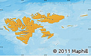 Political Map of Svalbard, shaded relief outside, bathymetry sea