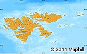 Political Map of Svalbard, single color outside, bathymetry sea