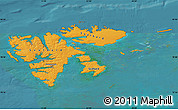 Political Map of Svalbard, single color outside, satellite sea