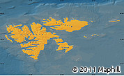 Political Shades Map of Svalbard, darken