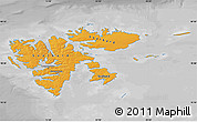 Political Shades Map of Svalbard, desaturated