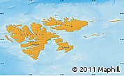 Political Shades Map of Svalbard, physical outside