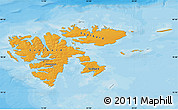 Political Shades Map of Svalbard, shaded relief outside, bathymetry sea