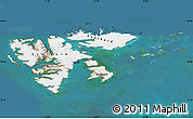 Satellite Map of Svalbard, darken, land only