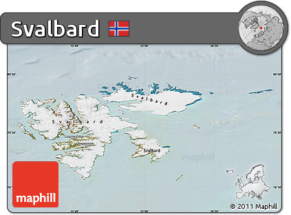 Satellite Map of Svalbard, lighten