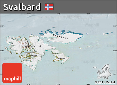 Satellite Map of Svalbard, lighten