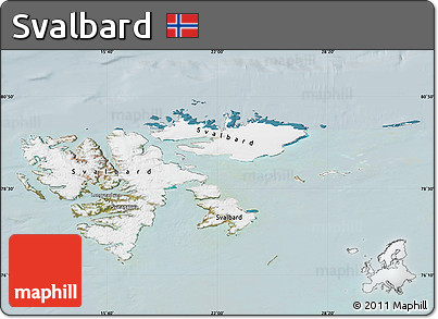 Satellite Map of Svalbard, lighten