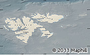 Shaded Relief Map of Svalbard, darken, semi-desaturated