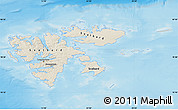 Shaded Relief Map of Svalbard, desaturated, land only