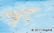 Shaded Relief Map of Svalbard, lighten, semi-desaturated, land only