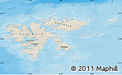Shaded Relief Map of Svalbard, political shades outside