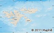 Shaded Relief Map of Svalbard, semi-desaturated, land only