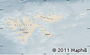 Shaded Relief Map of Svalbard, semi-desaturated