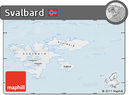 Silver Style Map of Svalbard