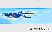 Flag Panoramic Map of Svalbard, single color outside, bathymetry sea, flag centered